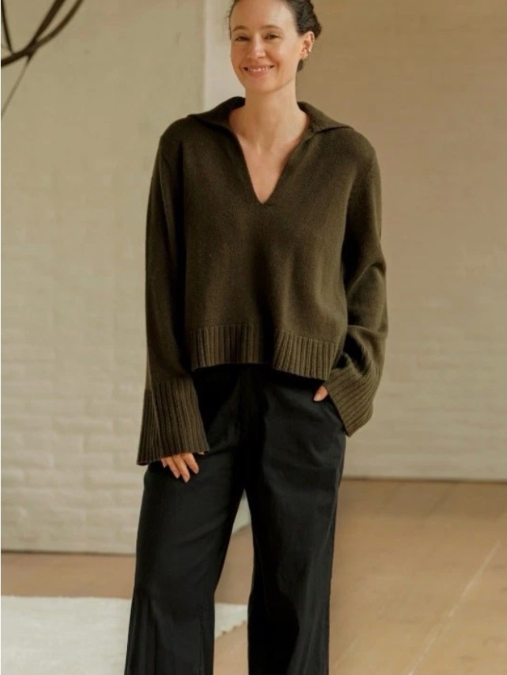 Jenni Kayne Cashmere Frances Polo Sweater size XS Worn Condition